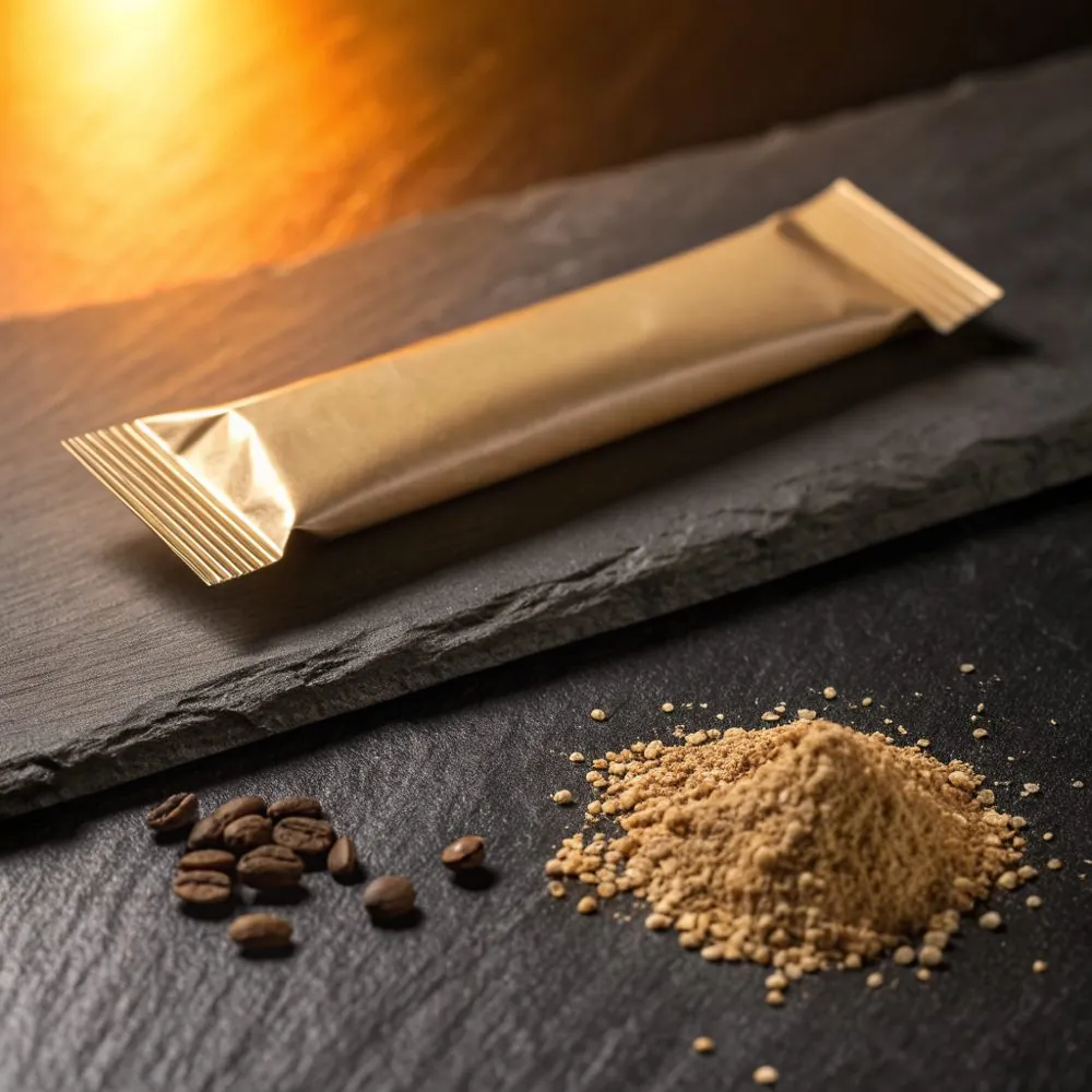 A plain instant coffee sachet