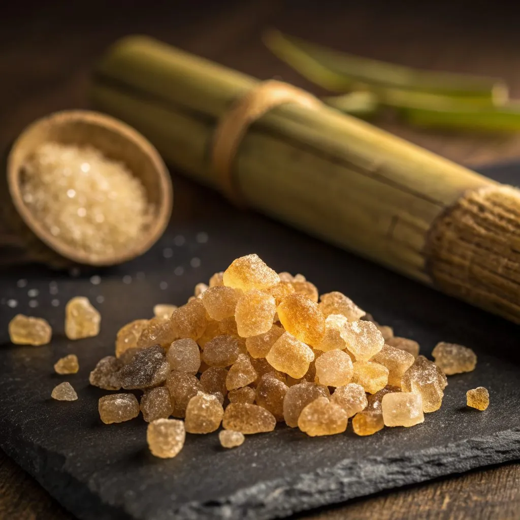 Raw sugarcane sugar crystals